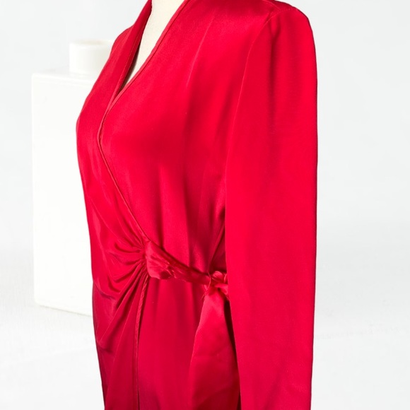 Vintage Tom & Linda Platt For Saks 5th Avenue Tootsies Red Wrap Dress Size Small - Picture 5 of 13